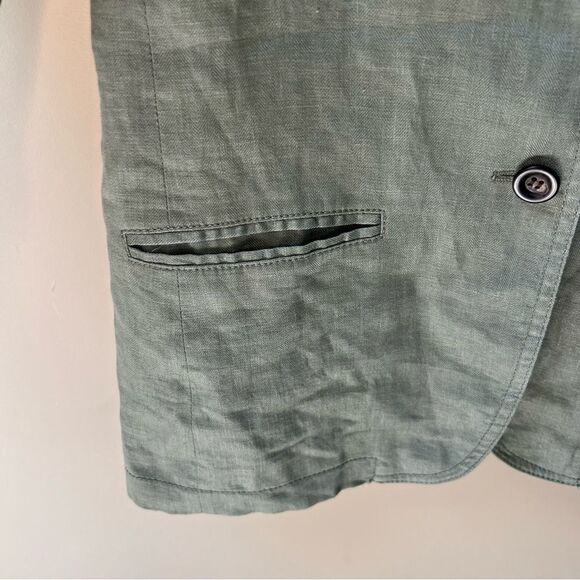 J Crew olive green linen blazer   Sz 00 ( 2) - Picture 3 of 6